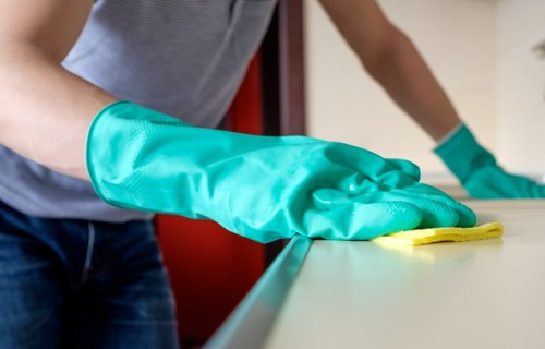 Professional carpet cleaner preparing a cleaning appointment